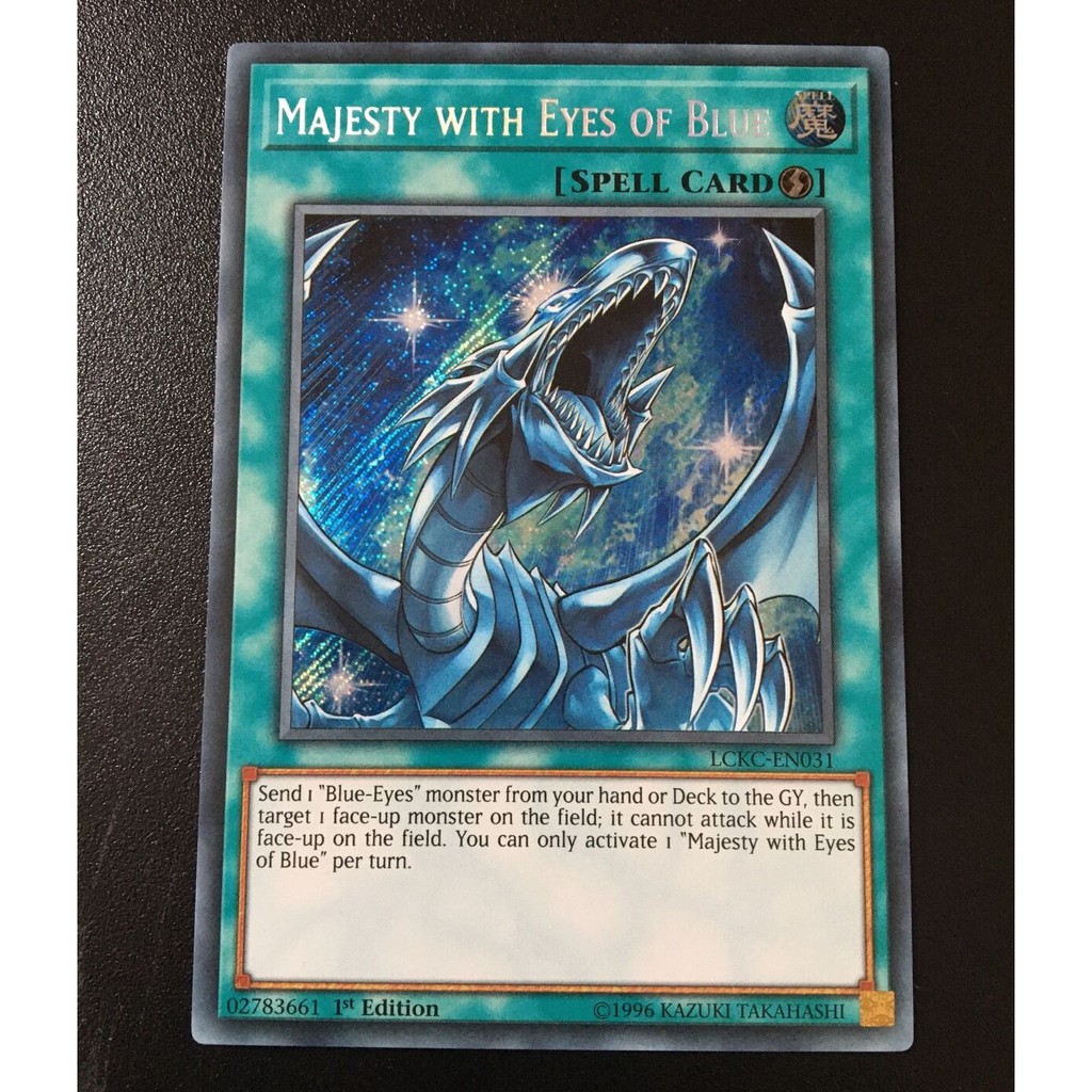 Bài Yugioh - Majesty With Eyes Of Blue (Secret Rare) # Art Blue Eyes White Dragon