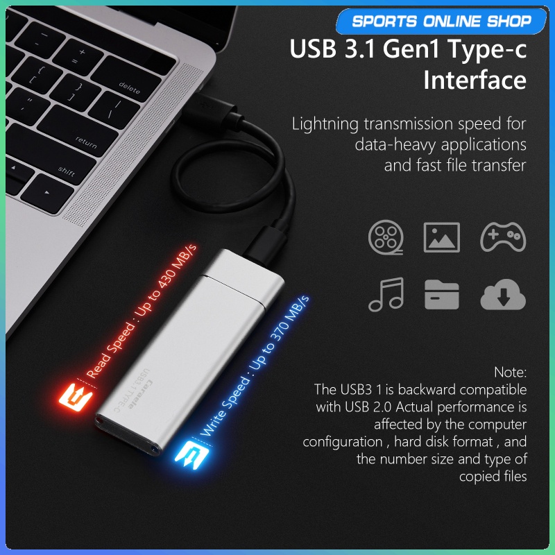 Cáp Chuyển Dữ Liệu Ssd Usb3.1 Hợp Kim Nhôm S3 Cho Điện Thoại Android / Pc / Laptop | BigBuy360 - bigbuy360.vn
