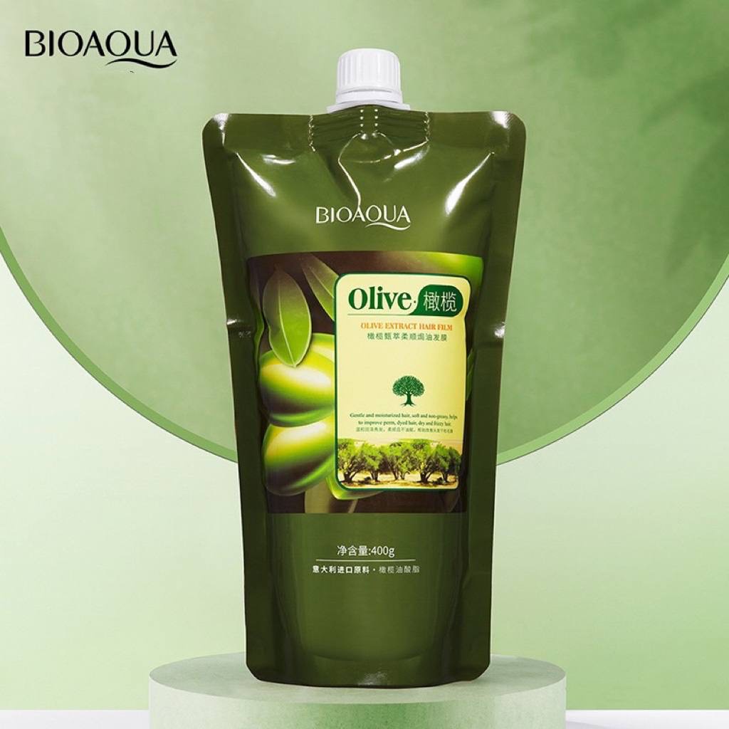 Ủ TÓC OLIVE BIOAQUA SIÊU MỀM MƯỢT NGĂN NGỪA RỤNG TÓC,  DẦU XẢ PHỤC HỒI TÓC HƯ TỔN SamBeauty