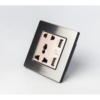 Ổ cắm điện âm tường usb kèm đế âm tường đơn cao cấp LGtech | LG-F72-023 - Hàng Chính Hãng