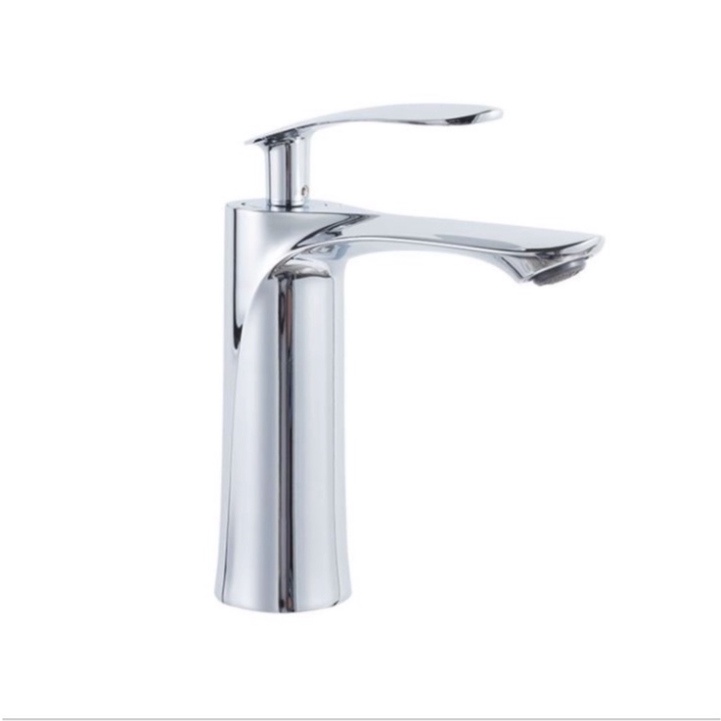[ Hàng Mới Về ] Vòi lavabo, bồn rửa mặt nóng lạnh kiểu dáng lá liễu bằng đồng mạ inox 20cm dành cho bàn đá - VR001B2