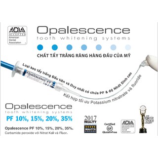 gel tẩy trắng răng tại nhà Opalescence