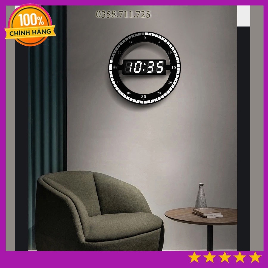 Đồng hồ treo tường dạng đèn Led sáng tạo, đồng hồ để bàn kỹ thuật số độc đáo