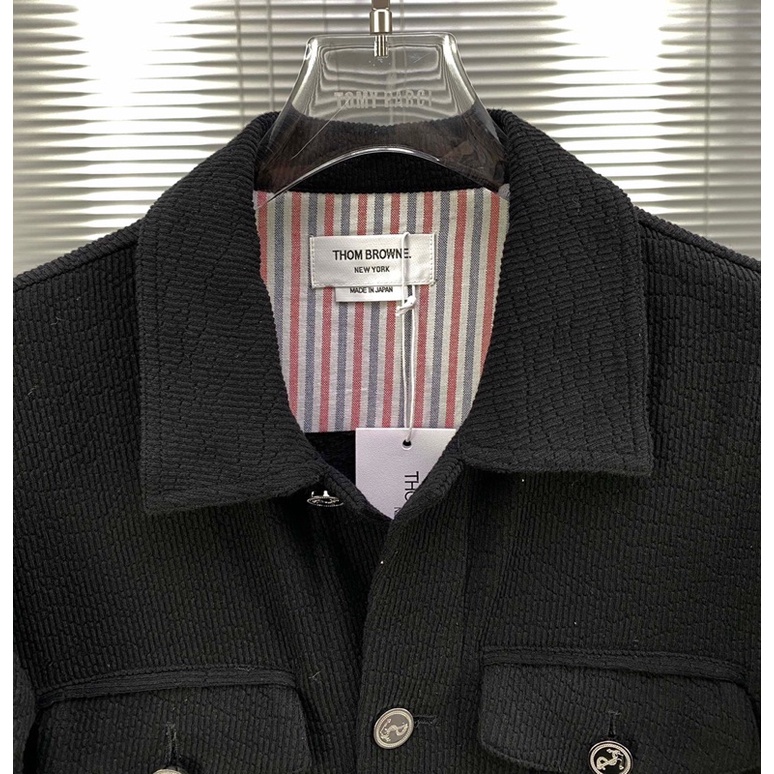 Áo khoác nhung gân cho nam thương hiệu Thom Browne tb cao cấp