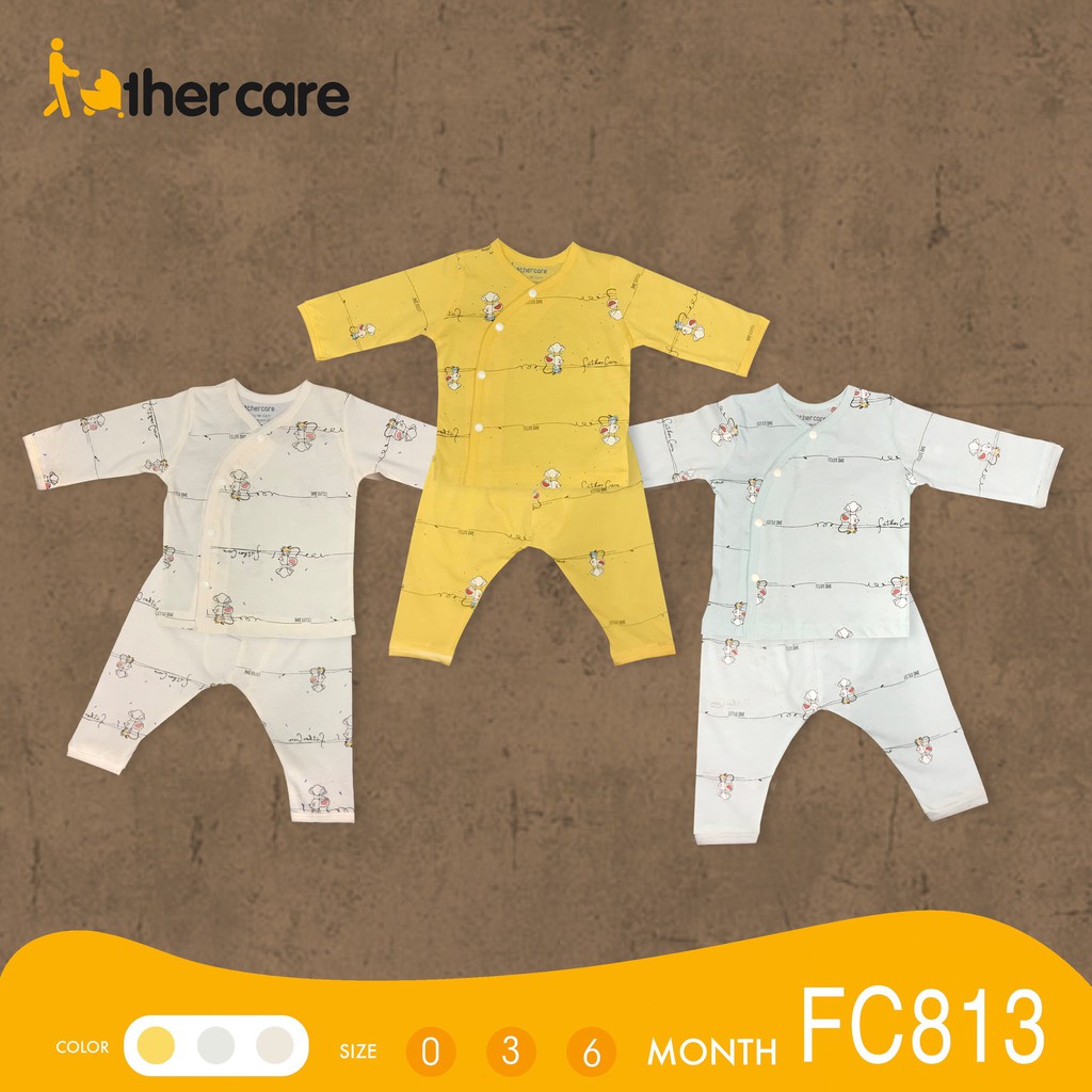 Bộ Quần Áo sơ sinh DT FatherCare Cài Lệch - Chuột Little One FC813