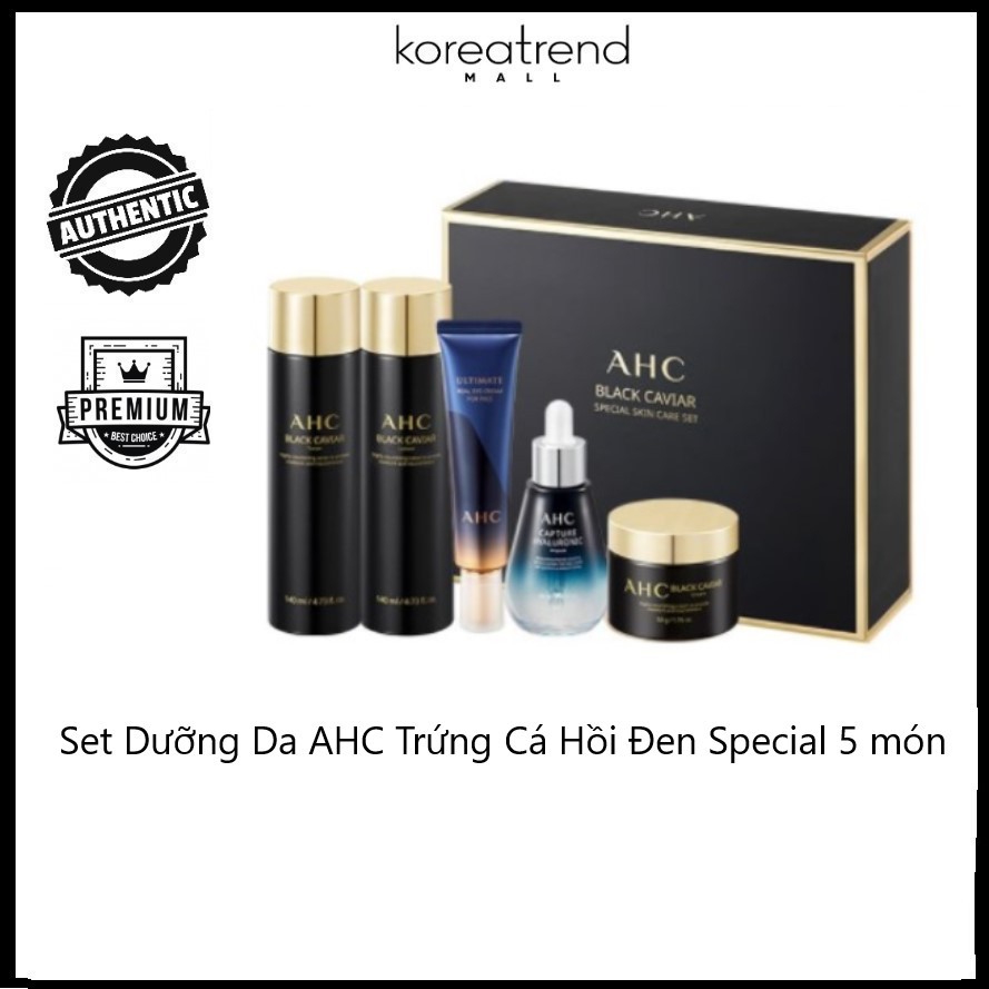 Set Dưỡng Da AHC Trứng Cá Hồi Đen Black Caviar Special 5 món