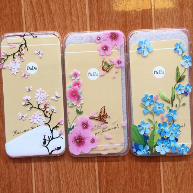 Ốp IPHONE 6 PLUS/6S PLUS dẻo hoa đính đá cực đẹp