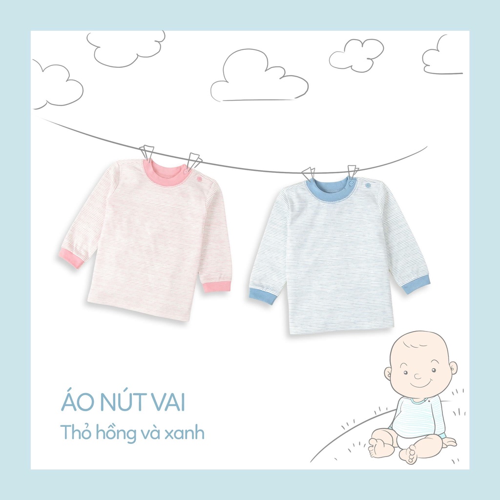 Áo Sơ Sinh Thu Đông, Nút Vai MIOMIO - Cho Bé Trai, Bé Gái (Từ 6-24 tháng), Vải Interlock Cotton.