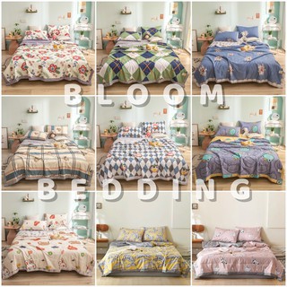 Set Chăn Ga Gối Cotton 100% Mềm Mịn 4 món - Kèm Chăn Chần Hè (Hàng loại 1)