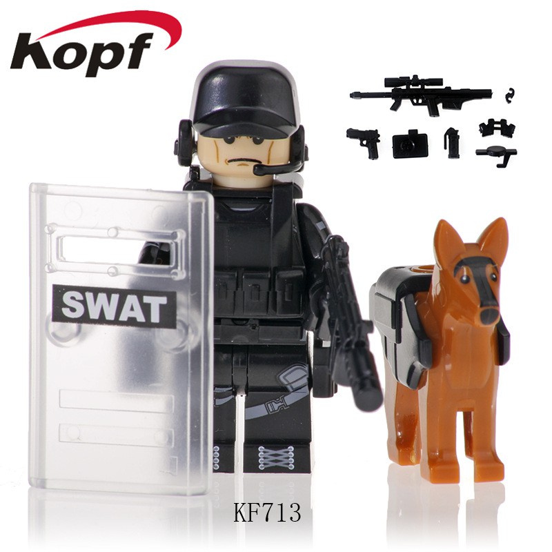 Xếp Hình Minifigures Lính Đặc Nhiệm SWAT - Đồ Chơi Lắp Ráp non-lego Logo KF6067 [B3]