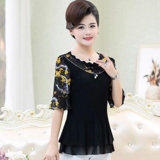 Áo nữ trung niên thời trang kiểu dáng thanh lịch NP937