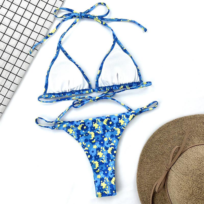 Bikini Phối Ren Hoa Màu Xanh Cho Bé Gái | BigBuy360 - bigbuy360.vn