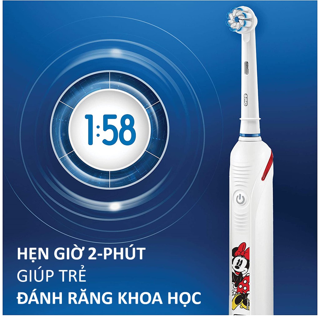 Bàn Chải Điện Trẻ Em Oral-B Junior Kids Cho Trẻ Từ 6+, Bàn chải điện cho Bé Trai (Star War) &amp; Bé Gái (Minnie) từ Oral-B