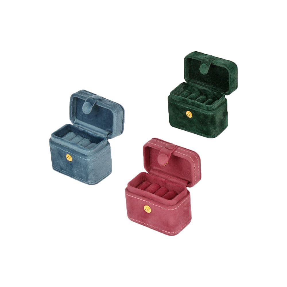 ANEMONE Hộp Đựng Trang Sức Mini Bằng Nhung Trơn Đơn Giản Cho Nữ