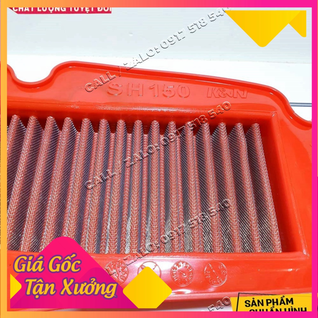 Combo Lọc Gió K&amp;N , Bầu Gió Zhipat Gắn SH ý 2009 - 2012 (Ảnh Sp thật)