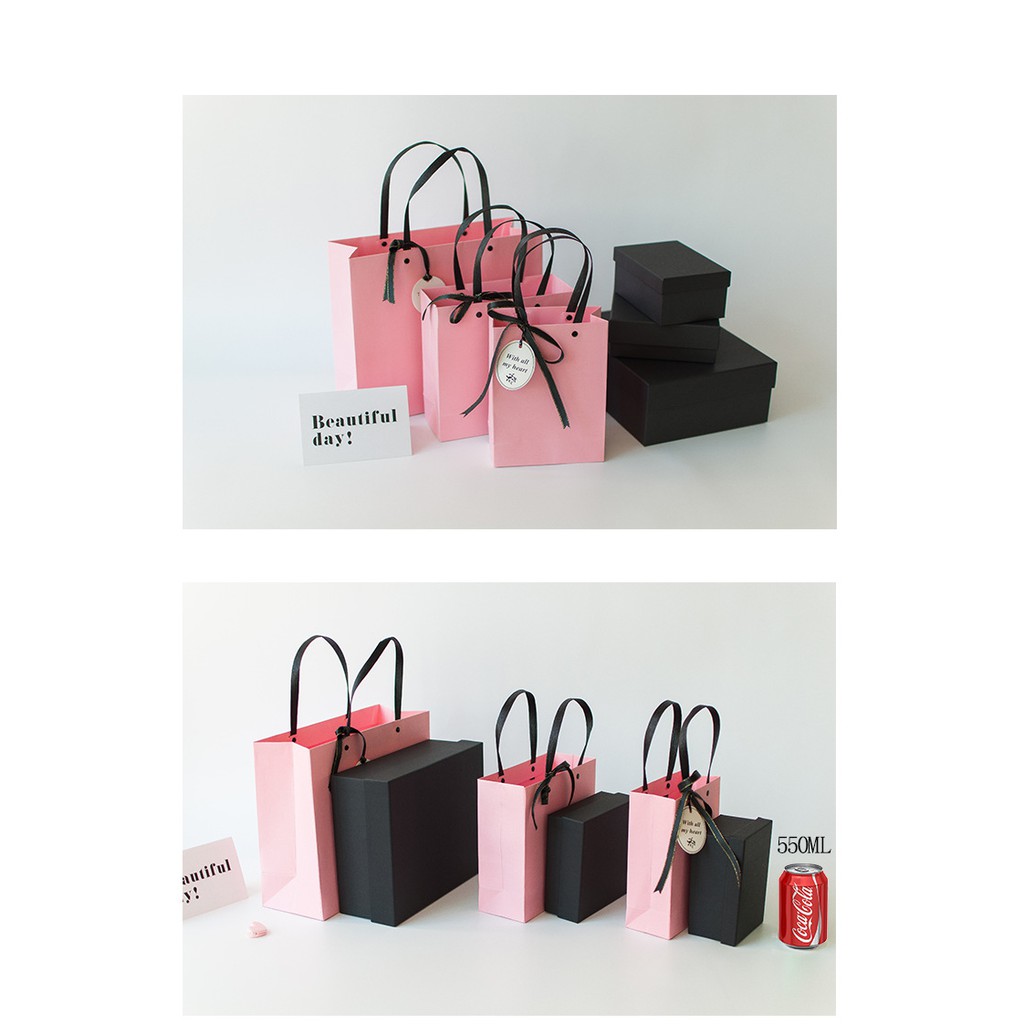 Túi quà giấy kraft màu hồng trơn màu chắc chắn không kèm hộp phong cách vintage phụ kiện quà tặng | BigBuy360 - bigbuy360.vn