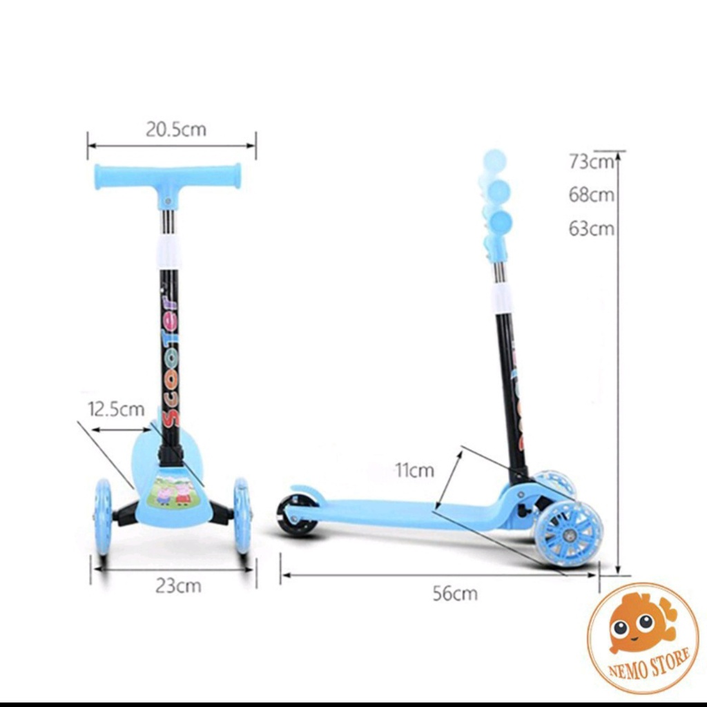 Xe trượt scooter cho trẻ 3 bánh xe phát sáng Xe trượt cho bé gấp gọn thông minh có đèn