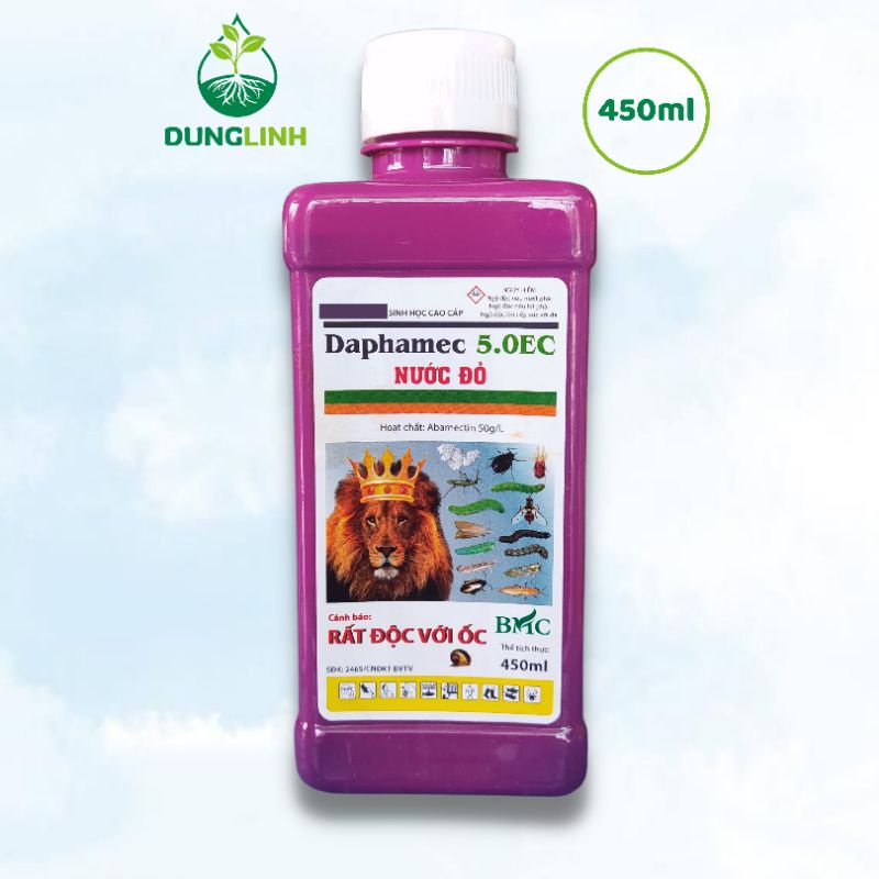 DAPHAMEC 5.0EC (ABAMECTIN) chai 450ml Thuốc bảo vệ thực vật sinh học trị rầy bông/xoài và rệp sáp/cà phê
