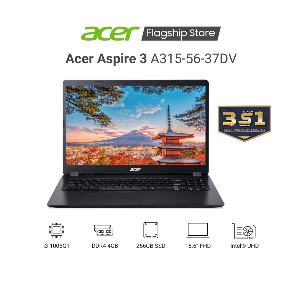 [Mã Elmall1Tr Giảm 5% Đơn 3Tr] Laptop Acer Aspire 3 (A315-56-37Dv) I3-1005G1...