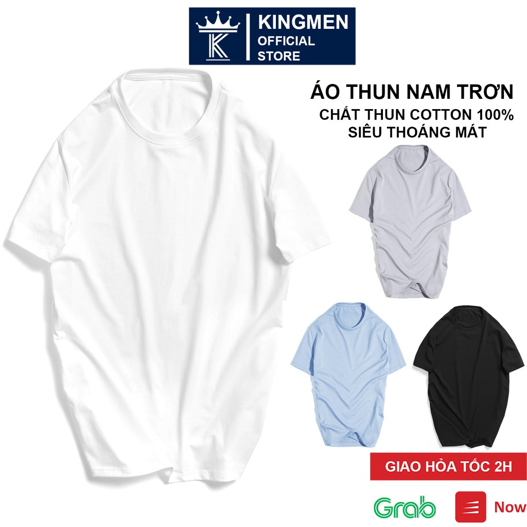 Áo thun nam cotton 100% tay ngắn cổ tròn basic cao cấp chất vải thun cotton co giãn 4 chiều form rộng thoải mái G