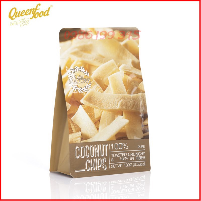 Dừa Sấy Giòn Coconut Chips [Túi100g]