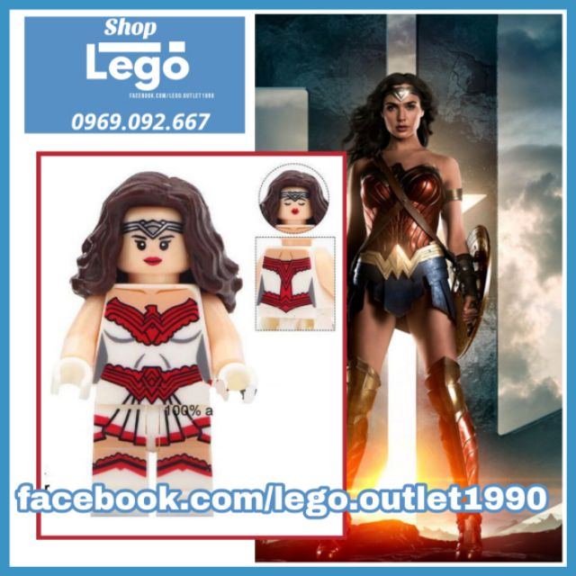 Xếp hình Wonder Woman Trắng tinh khôi Justice League Siêu đẹp siêu anh hùng 2019 Lego Minifigures Wm534