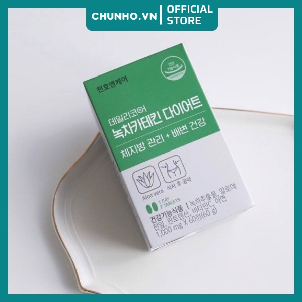 Viên Trà Xanh Cô Đặc Giảm Cân Nhanh CHUNHO NCARE , hỗ trợ giảm cân an toàn, thanh lọc cơ thể, dưỡng da, Hộp 60 viên
