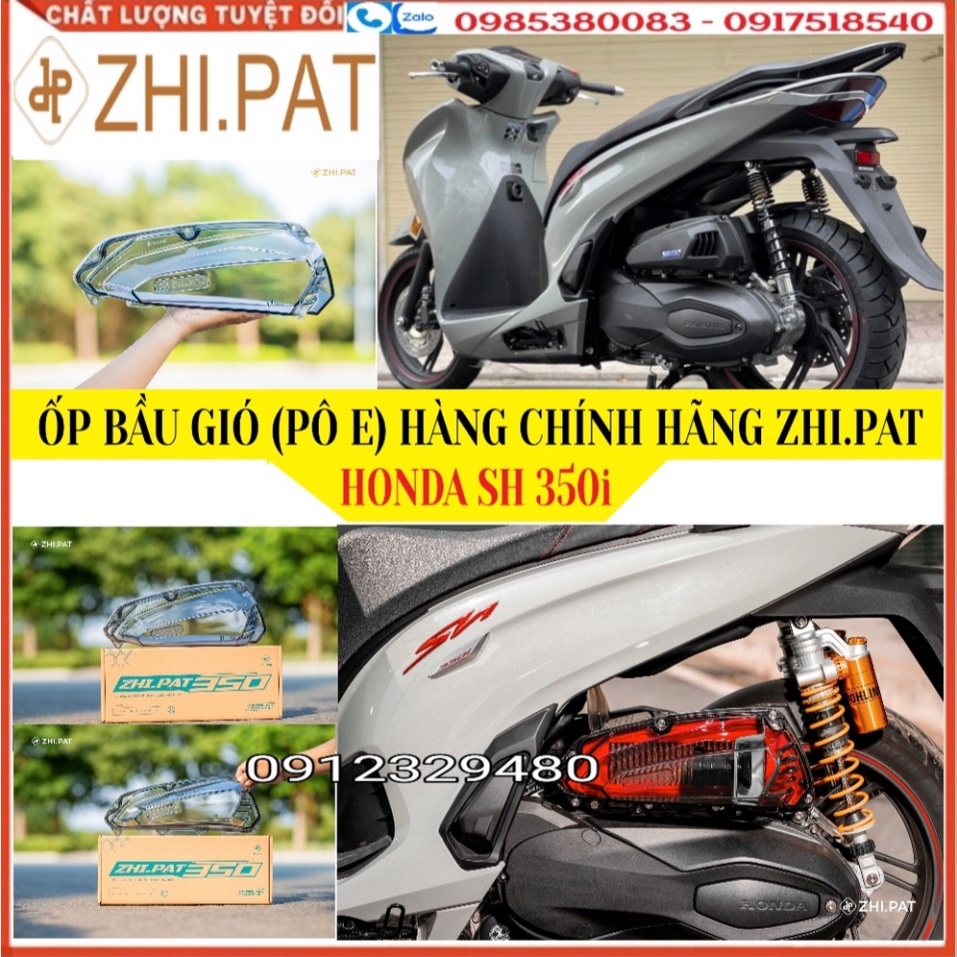 Ốp Bầu Gió (Ốp Pô E) Màu Đen Khói Và Trắng Trong Suốt, Hàng Chính Hãng Zhi.Pat Cho Honda SH 350i Ảnh thật Sp