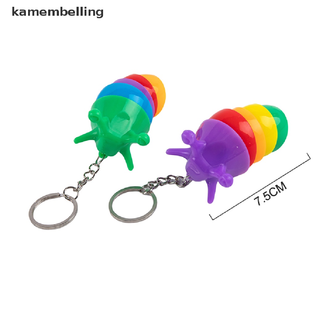 Móc Khóa Hình Con Sâu Nhiều Màu Sắc Vui Nhộn Giảm Căng Thẳng