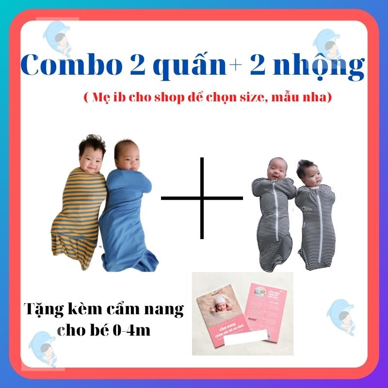 Combo quấn nhộng cho bé sơ sinh giúp bé giảm giật mình, quấy khóc để bé ngủ ngon hơn