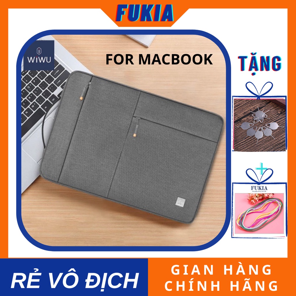 Bao vải Macbook, Laptop chống va đập nhiều ngăn tiện lợi chính hãng Wiwu Alpha  12inch 13inch 14inch 15inch 16inch WW005