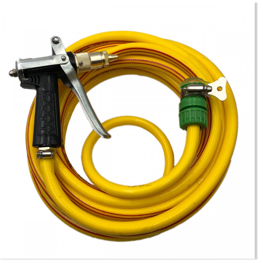 Bộ Dây +  Đầu Nối Đa Năng + Vòi Xịt Tăng Áp Lực NướcChuyển Rửa Xe Tưới Cây Chịu Nhiệt - 15m