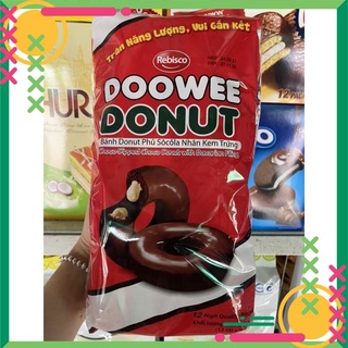 Bánh Doowee Donut phủ socola nhân kem trứng 360g