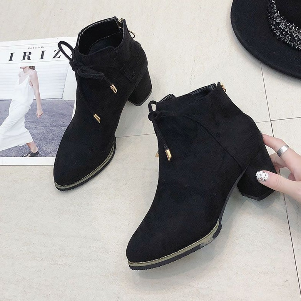 Boots da lộn Nơ trước tiểu thư siêu Xinh