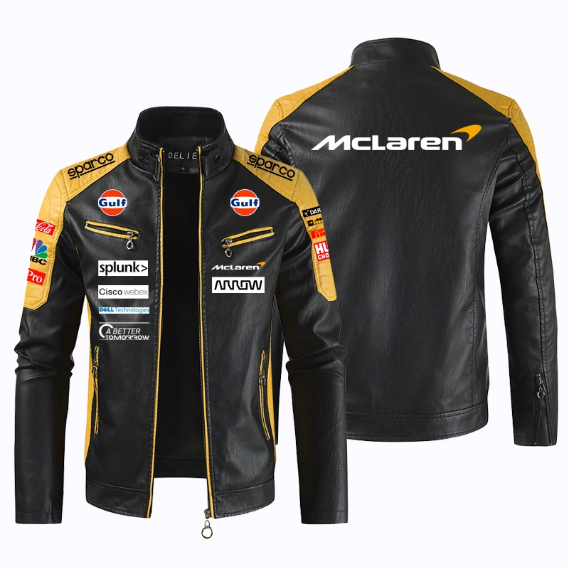 Áo Khoác Da Tay Dài Phong Cách Đua Xe Mô Tô F1 Cá Tính Cho Nam
