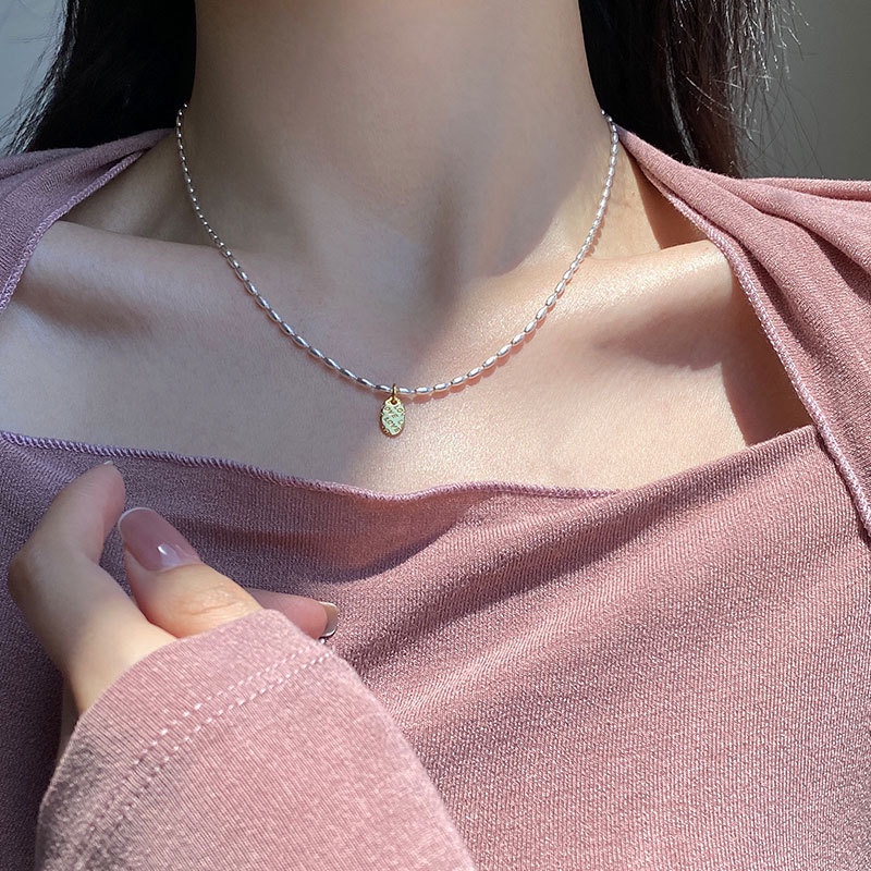 Hàng Mới Về Dây Chuyền Mặt Hình Oval Và Chữ Cái Thời Trang Mùa Hè Đơn Giản Dành Cho Nữ