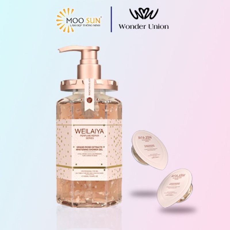 Sữa Tắm Trắng Da Cánh Hoa Hồng Tươi WEILAIYA Grand Rose Extracts Whitening Shower Gel 450ml