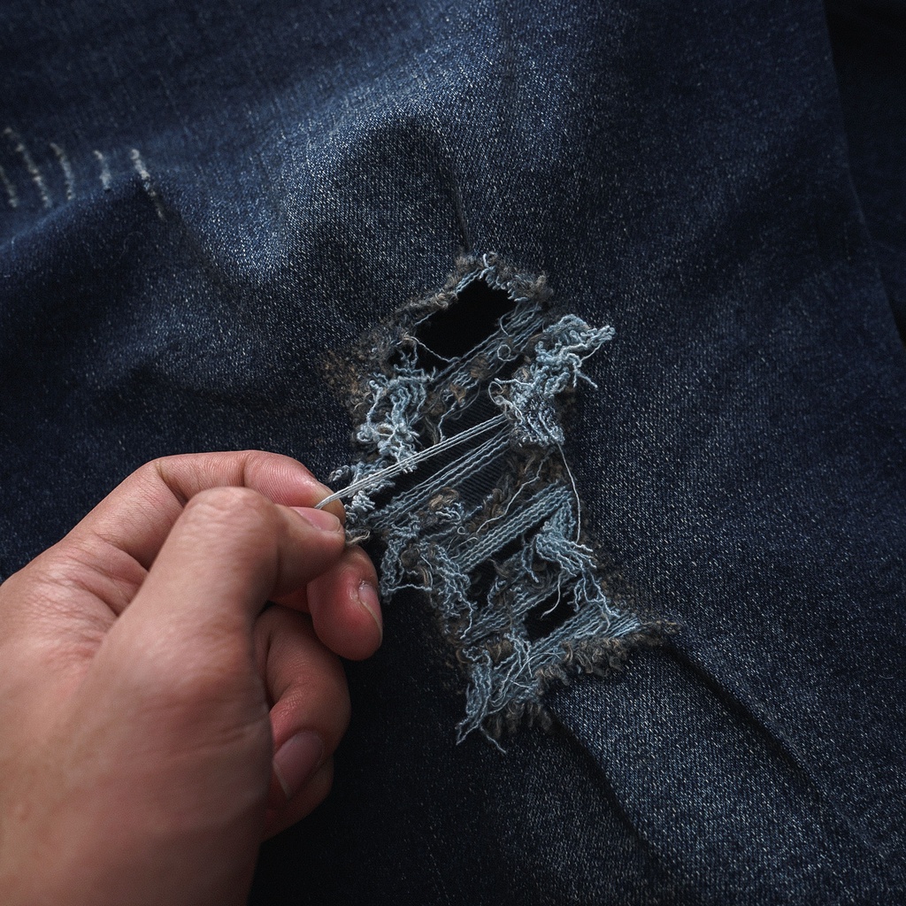 Quần short jean nam bigsize 80kg -130kg - xanh đậm rách, rách chấm