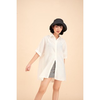 DOTTIE- Đầm sơ mi biến kiểu Trắng Nữ D0129