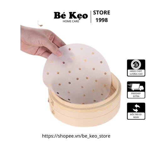 Giấy nến đục lỗ Giấy nến tròn lót xửng hấp, nồi chiên không dầu, hấp bánh bao 23 cm