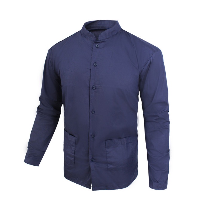Áo Sơ Mi Nam Dài Tay Bo Gấu Họa Tiết Bò Sữa Màu Xanh Navy M JJ634