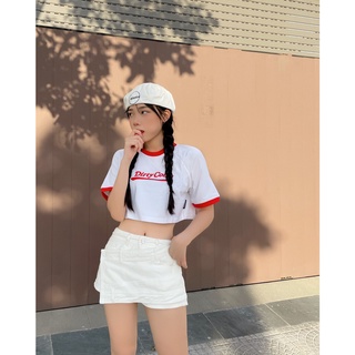Áo thun DirtyCoins Basic Croptop Raglan White/Red