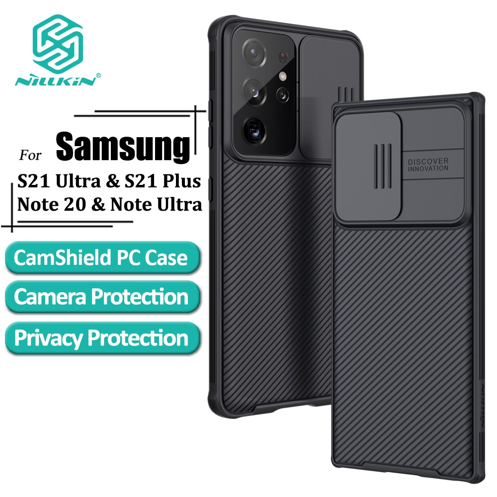 Ốp lưng CamShield Nillkin có nắp trượt camera cho Samsung Galaxy S21 Ultra S20 FE A52S A52 A72 A51 A71 A22 A32 A42 Note 20 Ultra S20 Plus