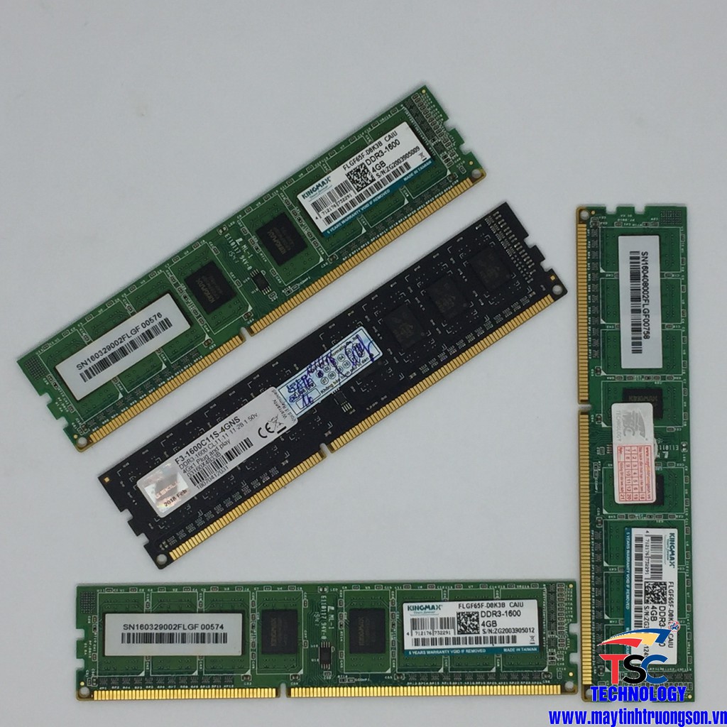 Ram PC DDR3 KINGSTON KINGMAX GSKILL 4GB Bus 1600 (Đã qua sử dụng còn mới 99%)