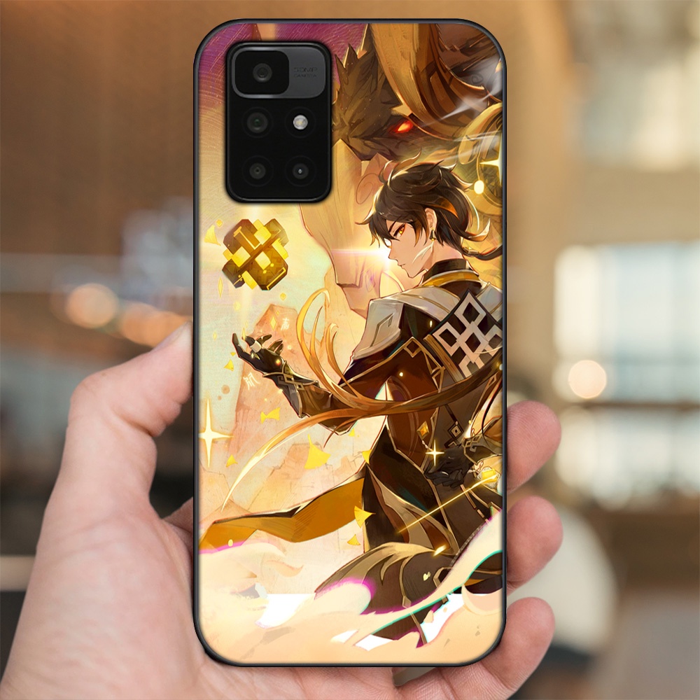 Ốp lưng Xiaomi Redmi 10 viền đen in hình Zhongli Genshin Impact