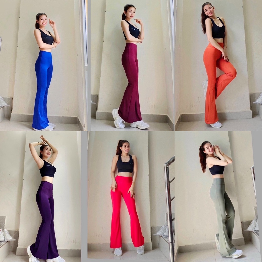 Quần Dài Thể Thao Nữ Ống Loe Tập Thể Thao Gym Yoga Đi Chơi Cao Cấp
