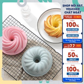 Khuôn silicon chiffon xoắn lốc xoáy lớn 16 cm dùng làm rau câu, bánh, khuôn bánh Savarin