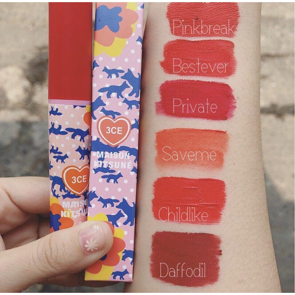 Son Kem Lì 3CE Maison Kitsune Velvet Lip Tint