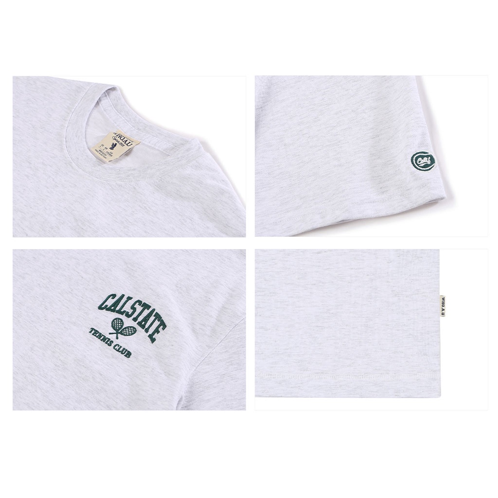 Áo thun WHO.A.U WHRAC2402U thêu chữ CALSTATE Tennis Club thời trang