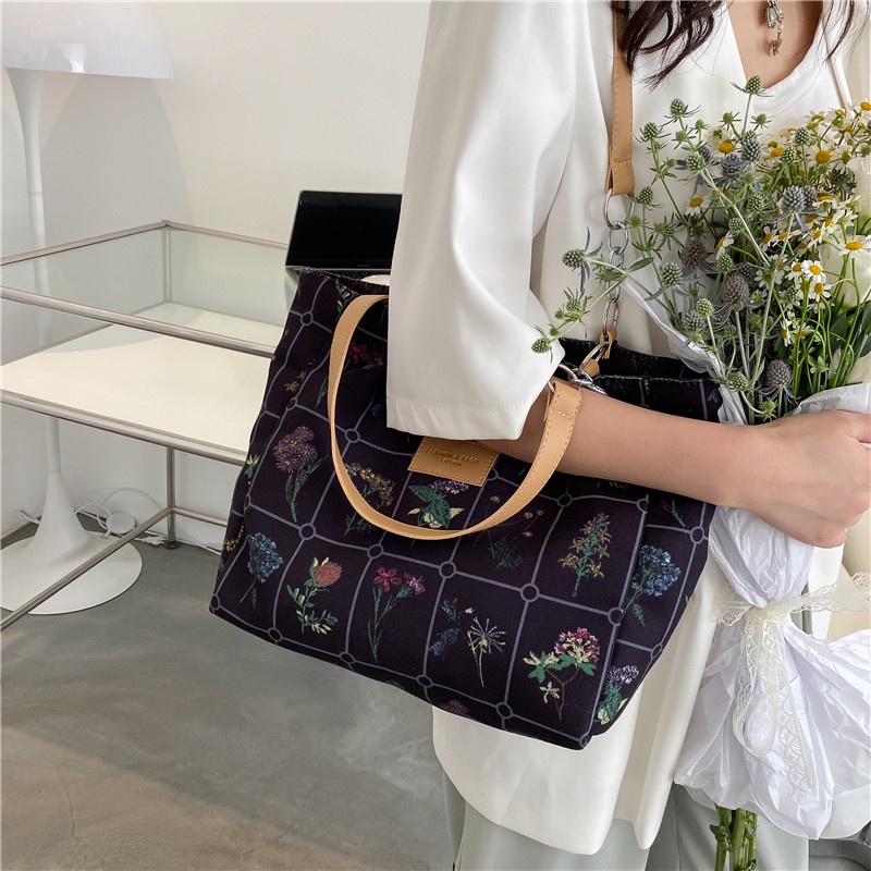 Túi đeo IELGY vai vải canvas cỡ lớn thời trang cho nữ